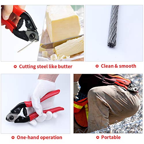 Muzata Stainless Steel Wire Rope Aircraft Bicycle Cable Cutter for...