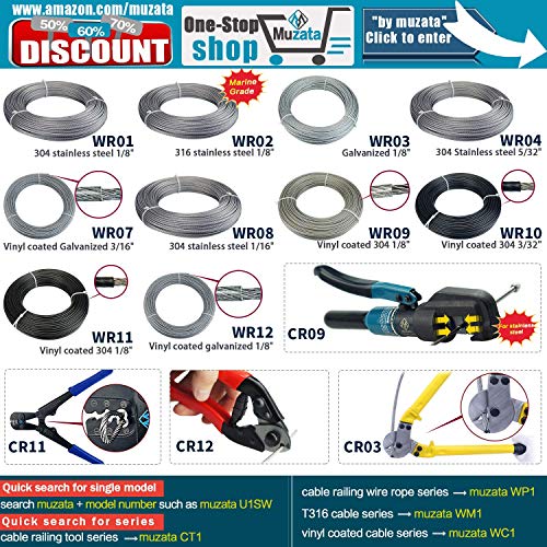 Muzata Stainless Steel Wire Rope Aircraft Bicycle Cable Cutter for...