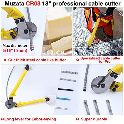 Muzata Stainless Steel Wire Rope Aircraft Bicycle Cable Cutter for...