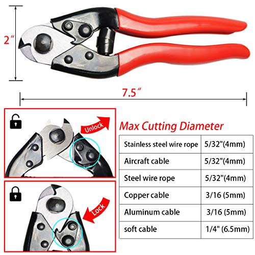Muzata Steel Wire Cutter for both soft and hard steel cable or wir...