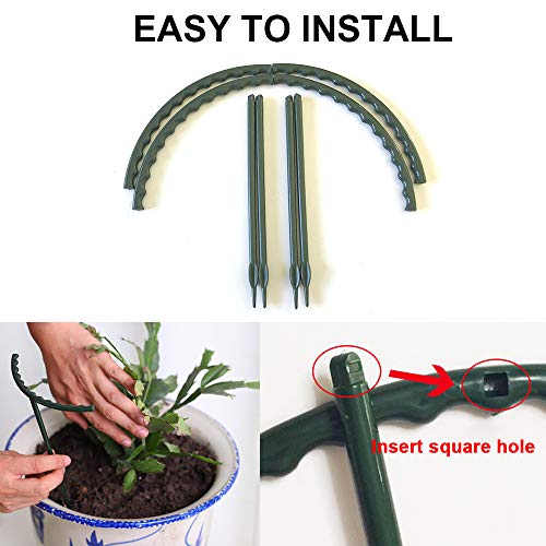 10 Pack Plant Support Plant Stakes, Metal Half Round Plant Support...