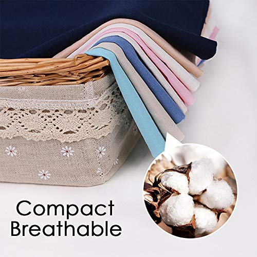 7 Pcs/Set Linen Needlework Fabric Solid Colour Cloth Garments Craf...