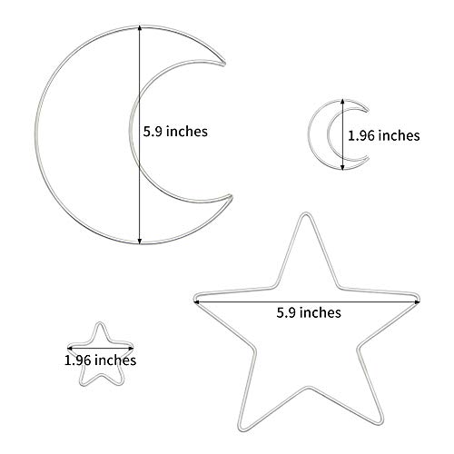 mwellewm 20 Pcs Moon Star Dream Catcher Metal Hoop Rings Circle Ma...