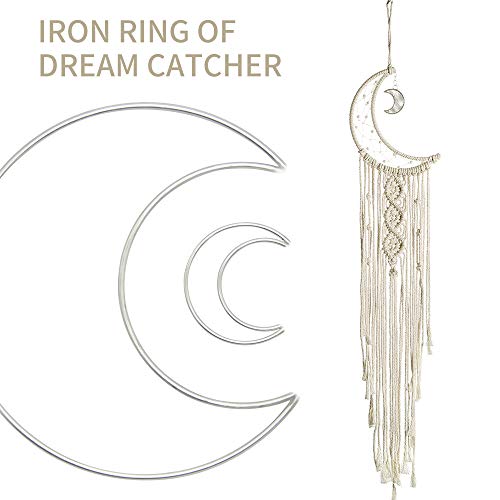 mwellewm 20 Pcs Moon Star Dream Catcher Metal Hoop Rings Circle Ma...