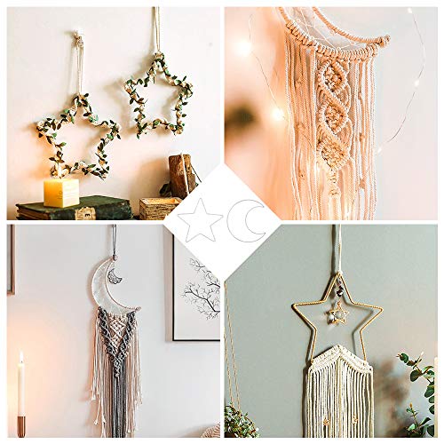 mwellewm 20 Pcs Moon Star Dream Catcher Metal Hoop Rings Circle Ma...