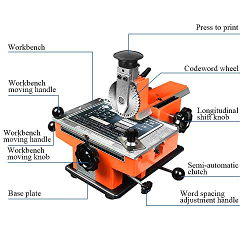 Manual Nameplate Metal Label Stamping Printer Machine Marking Mach...
