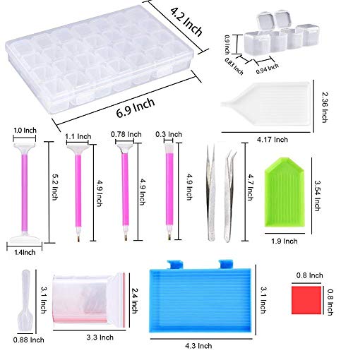 MXJSUA 158 Pcs 5D DIY Diamond Painting Tools Kit Set Accessories I...