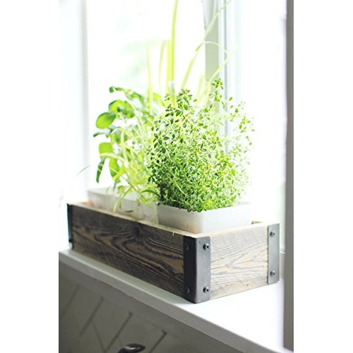 Reclaimed Wood Planter Box with Metal Brackets Large - 36