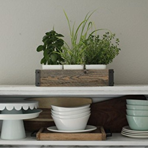 Reclaimed Wood Planter Box with Metal Brackets Large - 36