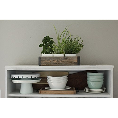 Reclaimed Wood Planter Box with Metal Brackets Large - 36