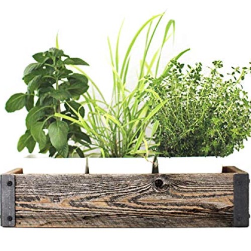 Reclaimed Wood Planter Box with Metal Brackets Large - 36