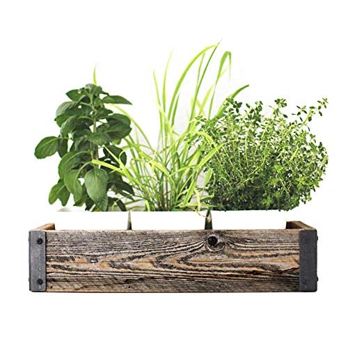 Reclaimed Wood Planter Box with Metal Brackets Large - 36