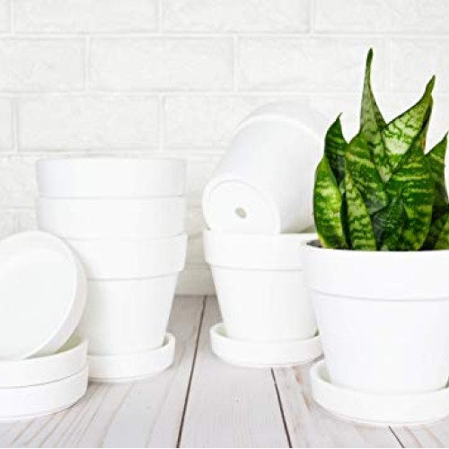 My Urban Crafts 4.7 Inch Plant Pots Indoor Set of 6 Round Ceramic ...
