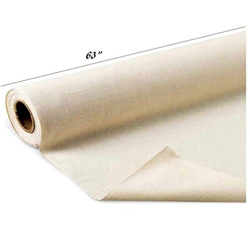 Mybecca Unprimed Cotton Canvas Fabric 7oz Natural Duck Cloth 63 W...