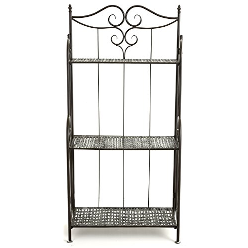 45-Inch Freestanding Scrollwork Design Metal Foldable 3-Tier Plant...