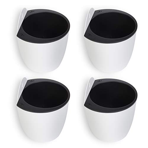 MyGift 7-inch Modern Wall Mountable Self Watering White Planter Po...
