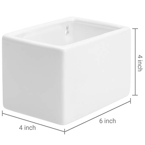 MyGift Modern White Ceramic Wall Hanging Succulent & Herb Planter ...