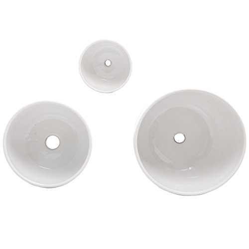 MyGift Small to Medium Sized Round Modern White Ceramic Garden Flo...