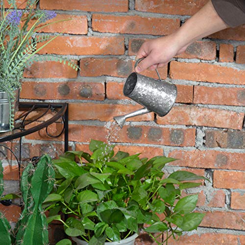 MyGift Small Vintage Galvanized Metal Decorative Watering Can Vase