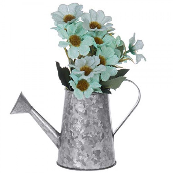 MyGift Small Vintage Galvanized Metal Decorative Watering Can Vase