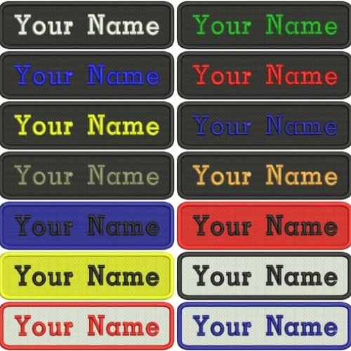 Rectangular 1 Line Custom Embroidered Name Tag Sew-On Patch E