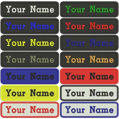 Rectangular 1 Line Custom Embroidered Name Tag Sew-On Patch E