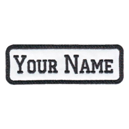 Rectangular 1 Line Custom Embroidered Name Tag Sew-On Patch E