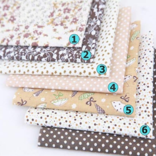 Myhozee 7PCS 20 x 20 inches 50cm x50cm Cotton Craft Fabric Cloth...