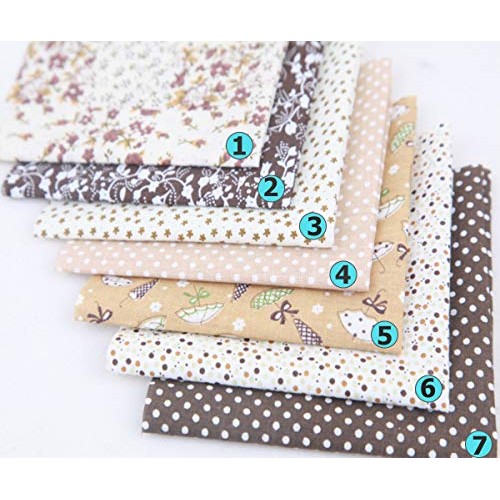 Myhozee 7PCS 20 x 20 inches 50cm x50cm Cotton Craft Fabric Cloth...
