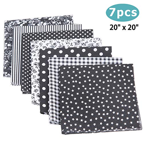 Myhozee 7PCS 20 x 20 inches 50cm x50cm Cotton Craft Fabric Cloth...
