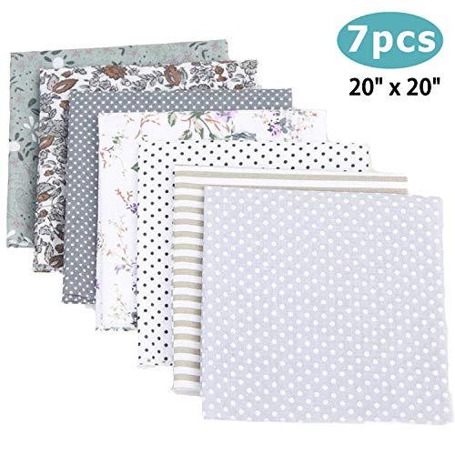 Myhozee 7PCS 20 x 20 inches 50cm x50cm Cotton Craft Fabric Cloth...