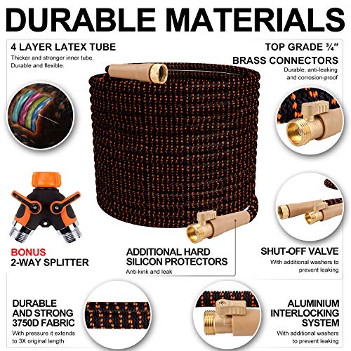 MYRIANN Expandable Garden Hose, Durable 3750D, 4-Layers Latex, 2-W...