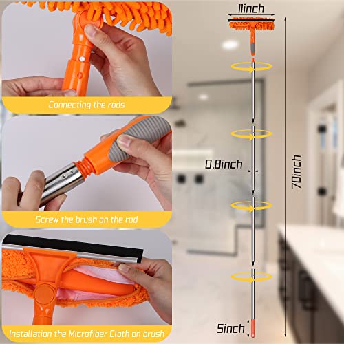 Mytium Window Cleaning Squeegee Kit,2 in 1 Window Squeegee with 5f...