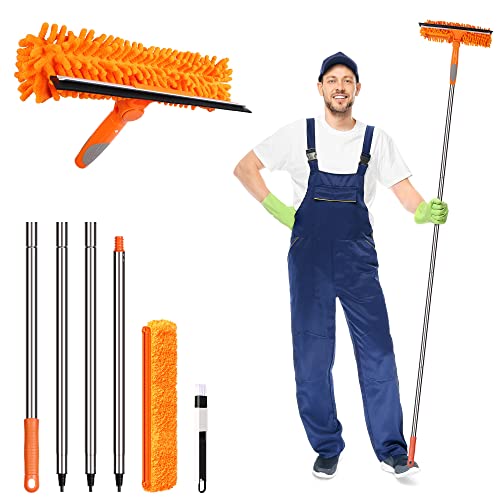 Mytium Window Cleaning Squeegee Kit,2 in 1 Window Squeegee with 5f...