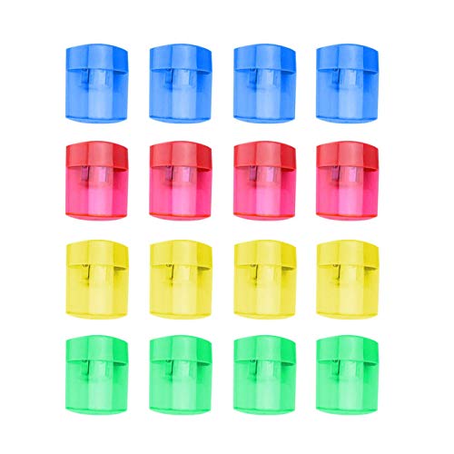 16 Pcs Double Hole Oval Shaped Pencil Sharpener, Manual Pencil Sha...