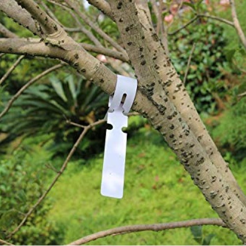 Mziart 200Pcs Plastic Plant Labels Wrap Around Tree Tags, Adjustab...