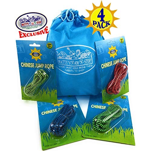 Deluxe Chinese Jump Rope Complete Gift Set Bundle with Bonus Matty...