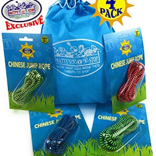 Deluxe Chinese Jump Rope Complete Gift Set Bundle with Bonus Matty...