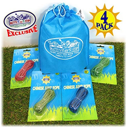 Deluxe Chinese Jump Rope Complete Gift Set Bundle with Bonus Matty...