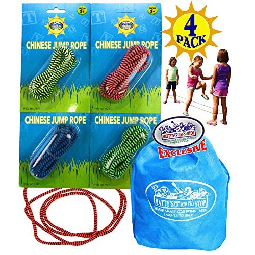 Deluxe Chinese Jump Rope Complete Gift Set Bundle with Bonus Matty...