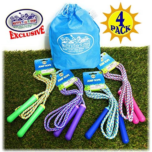 Deluxe Jump Ropes 7-Foot 7 Pink, Green, Purple & Blue Gift Set ...