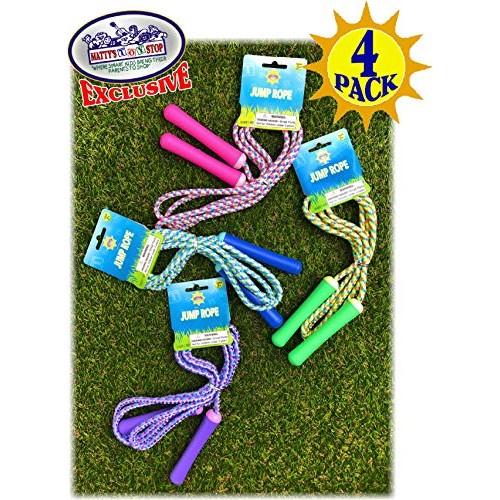 Deluxe Jump Ropes 7-Foot 7 Pink, Green, Purple & Blue Gift Set ...