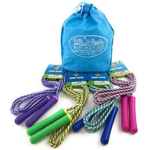 Deluxe Jump Ropes 7-Foot 7 Pink, Green, Purple & Blue Gift Set ...