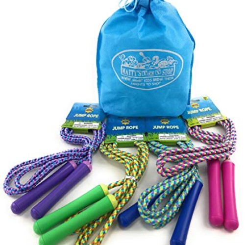 Deluxe Jump Ropes 7-Foot 7 Pink, Green, Purple & Blue Gift Set ...