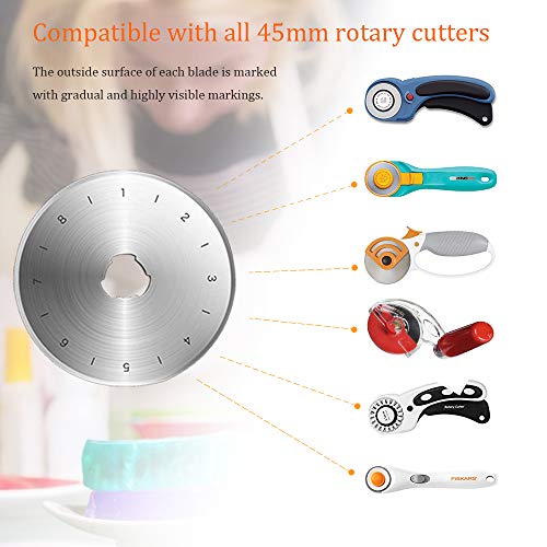 12 Pack Rotary Cutter Replacement Blades 45mm Fits for Olfa/Fiskar...