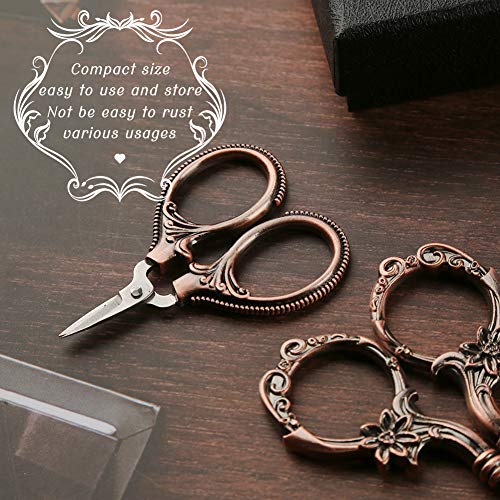 2 Pair Embroidery Scissors, Classic Daisy Design Scissors Sharp Ti...