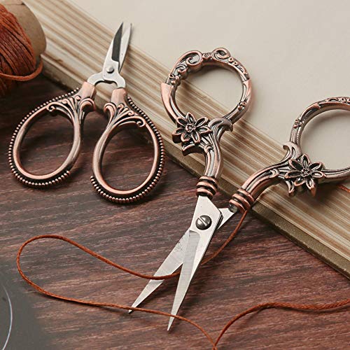 2 Pair Embroidery Scissors, Classic Daisy Design Scissors Sharp Ti...