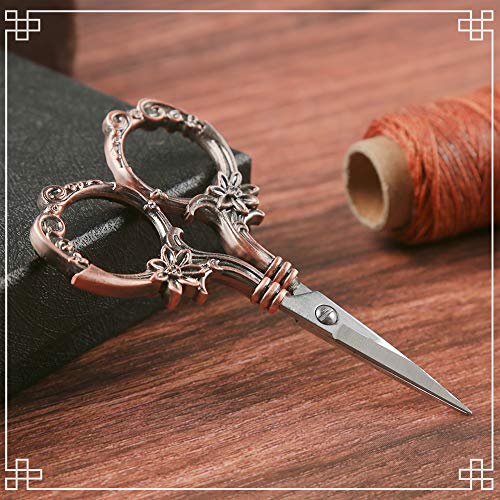 2 Pair Embroidery Scissors, Classic Daisy Design Scissors Sharp Ti...