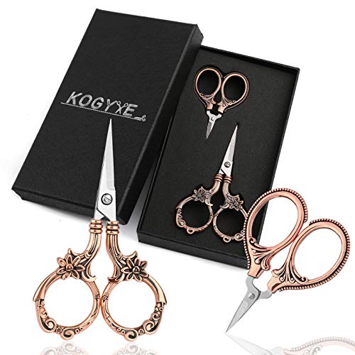 2 Pair Embroidery Scissors, Classic Daisy Design Scissors Sharp Ti...