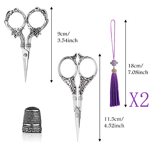 2 Pairs Embroidery Scissors Set, Sewing Scissors Sharp Tip Stainle...
